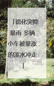 德化突降暴雨 多辆小车被暴涨的溪水冲走