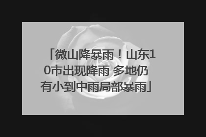 微山降暴雨！山东10市出现降雨 多地仍有小到中雨局部暴雨