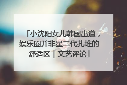 小沈阳女儿韩国出道，娱乐圈并非星二代扎堆的舒适区｜文艺评论