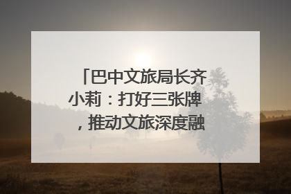 巴中文旅局长齐小莉：打好三张牌，推动文旅深度融合｜文旅局长说
