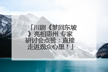 川剧《梦回东坡》亮相惠州 专家研讨会点赞：直接走进观众心里！
