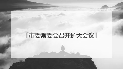 市委常委会召开扩大会议