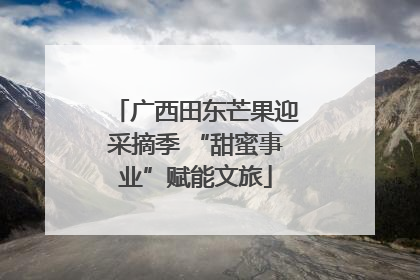 广西田东芒果迎采摘季 “甜蜜事业”赋能文旅