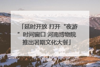 延时开放 打开“夜游”时间窗口 河南博物院推出暑期文化大餐