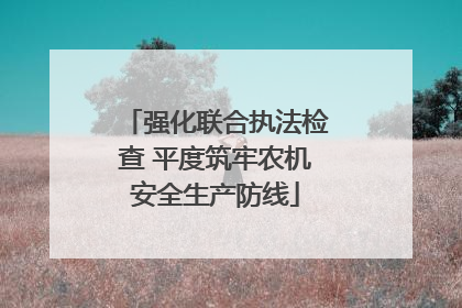 强化联合执法检查 平度筑牢农机安全生产防线