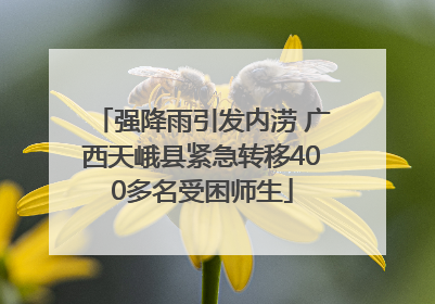 强降雨引发内涝 广西天峨县紧急转移400多名受困师生
