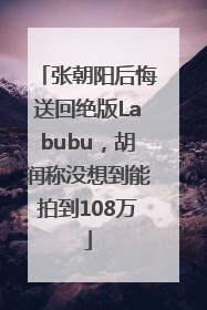 张朝阳后悔送回绝版Labubu，胡润称没想到能拍到108万