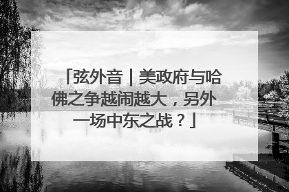 弦外音｜美政府与哈佛之争越闹越大，另外一场中东之战？