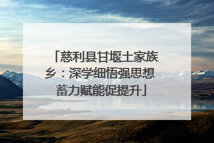 慈利县甘堰土家族乡：深学细悟强思想 蓄力赋能促提升