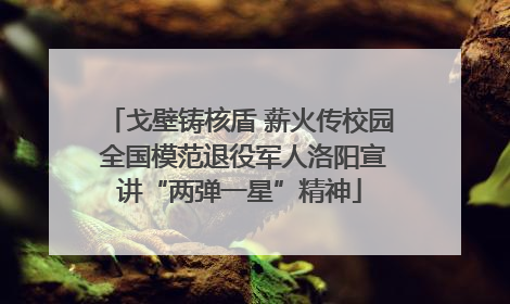 戈壁铸核盾 薪火传校园 全国模范退役军人洛阳宣讲“两弹一星”精神
