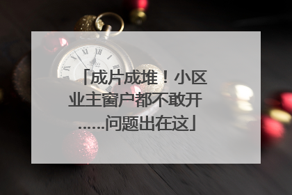 成片成堆！小区业主窗户都不敢开……问题出在这
