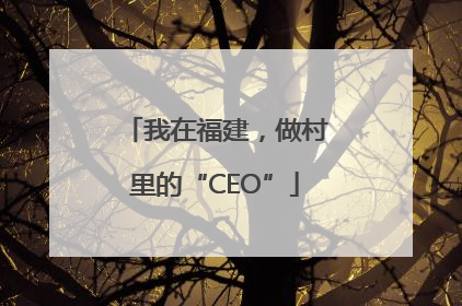 我在福建，做村里的“CEO”