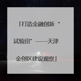 打造金融创新“试验田”——天津金创区建设观察