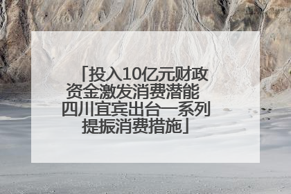投入10亿元财政资金激发消费潜能 四川宜宾出台一系列提振消费措施
