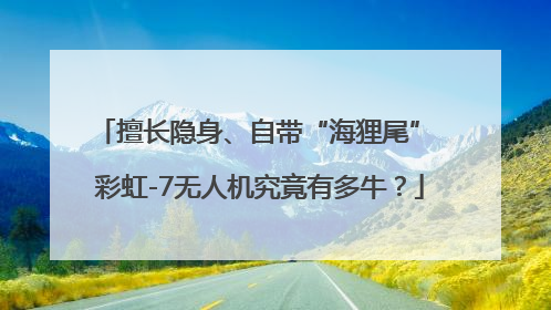 擅长隐身、自带“海狸尾” 彩虹-7无人机究竟有多牛？