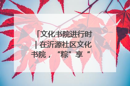 文化书院进行时｜在沂源社区文化书院，“粽”享“端午”美好时光