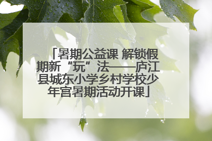 暑期公益课 解锁假期新“玩”法——庐江县城东小学乡村学校少年宫暑期活动开课