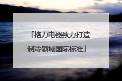 格力电器致力打造制冷领域国际标准