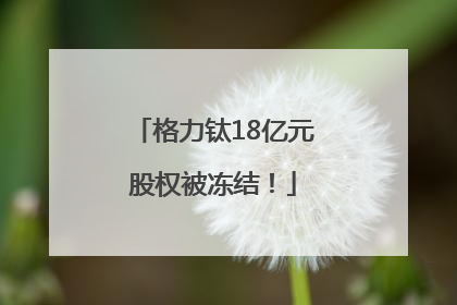 格力钛18亿元股权被冻结！