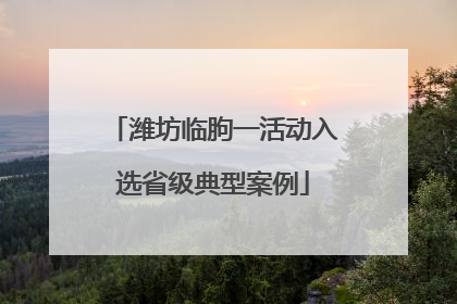 潍坊临朐一活动入选省级典型案例