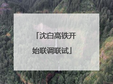 沈白高铁开始联调联试