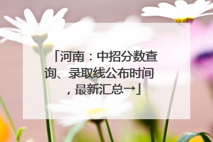 河南：中招分数查询、录取线公布时间，最新汇总→