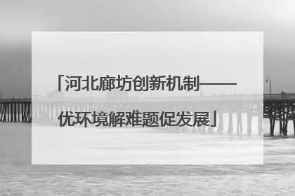 河北廊坊创新机制——优环境解难题促发展