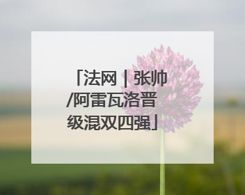 法网｜张帅/阿雷瓦洛晋级混双四强