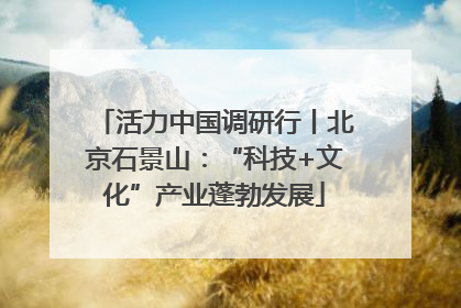 活力中国调研行丨北京石景山：“科技+文化”产业蓬勃发展