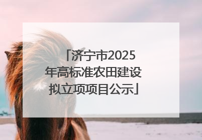 济宁市2025年高标准农田建设拟立项项目公示