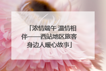 浓情端午 温情相伴——西站地区旅客身边人暖心故事