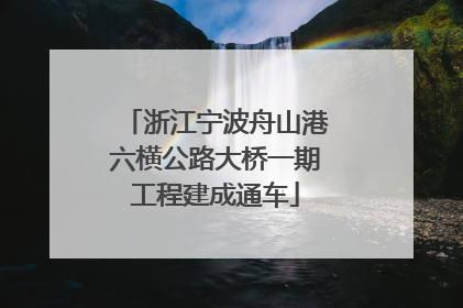 浙江宁波舟山港六横公路大桥一期工程建成通车