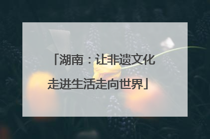 湖南：让非遗文化走进生活走向世界
