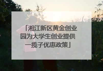 湘江新区黄金创业园为大学生创业提供一揽子优惠政策