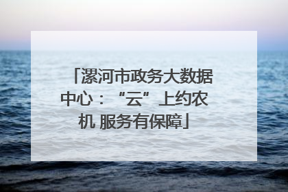 漯河市政务大数据中心：“云”上约农机 服务有保障