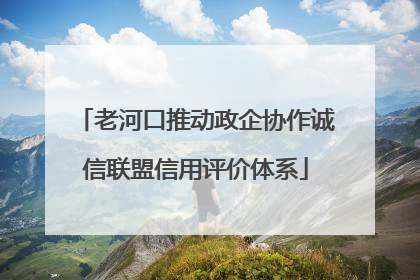 老河口推动政企协作诚信联盟信用评价体系