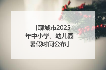 聊城市2025年中小学、幼儿园暑假时间公布