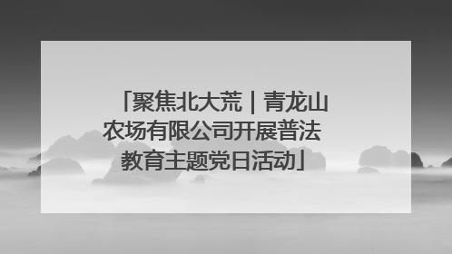聚焦北大荒｜青龙山农场有限公司开展普法教育主题党日活动