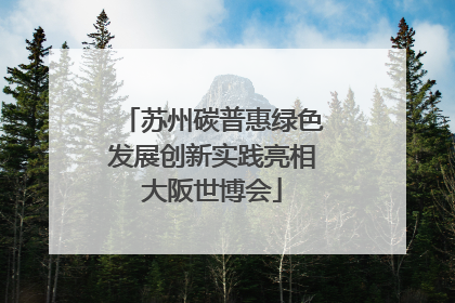 苏州碳普惠绿色发展创新实践亮相大阪世博会