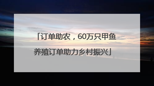 订单助农，60万只甲鱼养殖订单助力乡村振兴