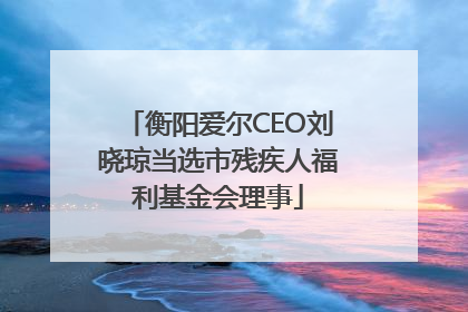 衡阳爱尔CEO刘晓琼当选市残疾人福利基金会理事