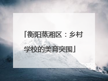 衡阳蒸湘区：乡村学校的美育突围