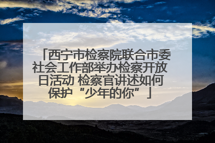 西宁市检察院联合市委社会工作部举办检察开放日活动 检察官讲述如何保护“少年的你”