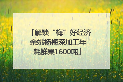 解锁“梅”好经济 余姚杨梅深加工年耗鲜果1600吨