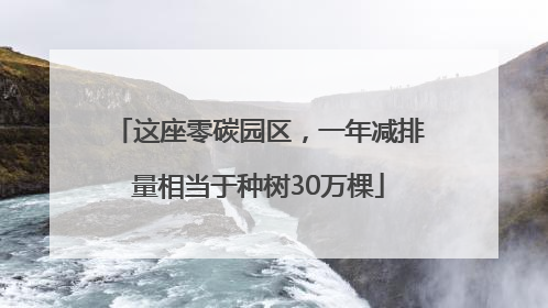 这座零碳园区，一年减排量相当于种树30万棵