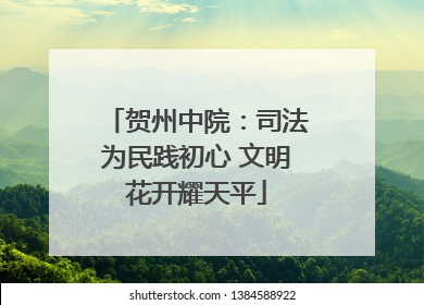 贺州中院：司法为民践初心 文明花开耀天平