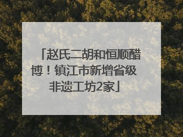 赵氏二胡和恒顺醋博！镇江市新增省级非遗工坊2家
