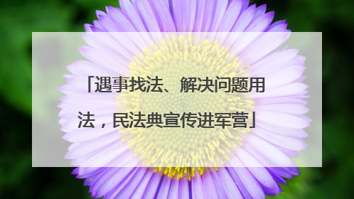 遇事找法、解决问题用法，民法典宣传进军营