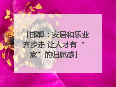 邯郸：安居和乐业齐步走 让人才有“家”的归属感