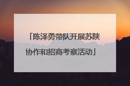 陈泽勇带队开展苏陕协作和招商考察活动